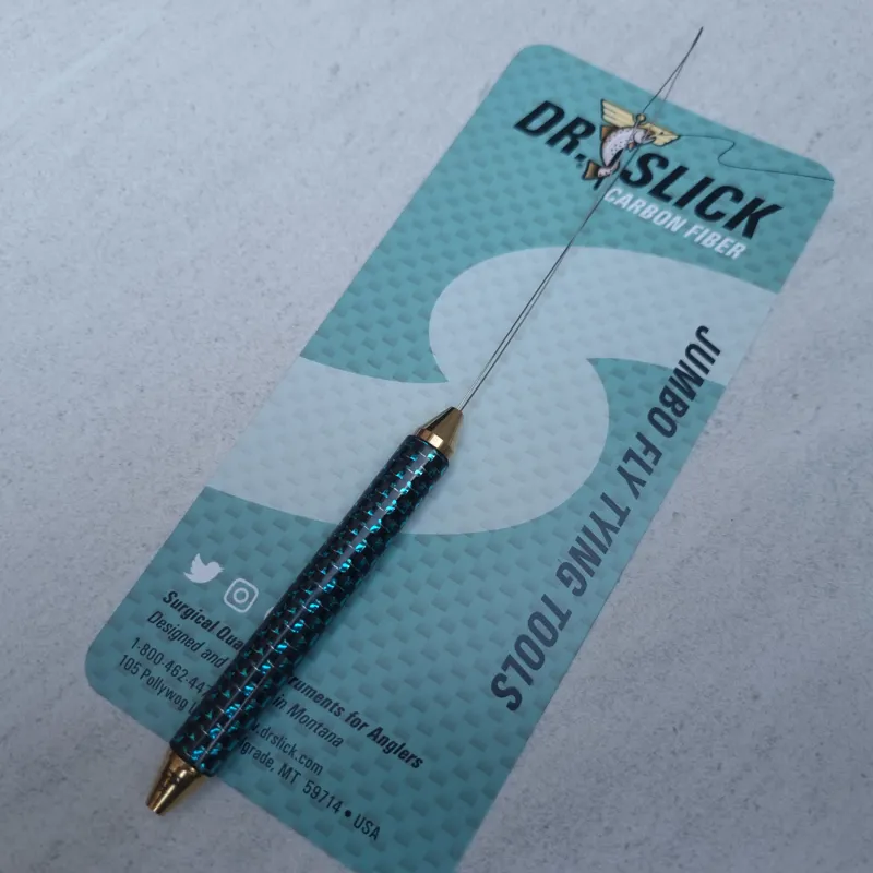 Dr.Slick JUMBO Carbon Fiber Handle Bobbin Threader with Half Hitch Tool-2